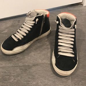 P448 black high top sneakers size 37